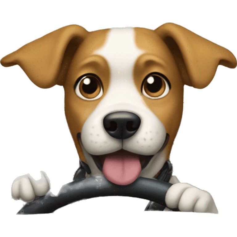 dog driving a car emoji