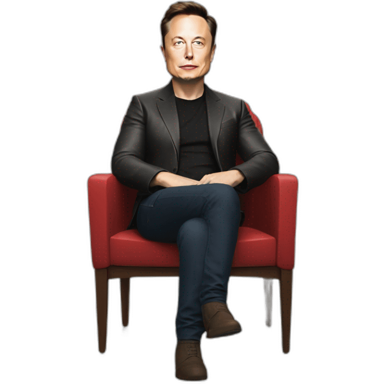 Elon musk sitting on a chair  emoji