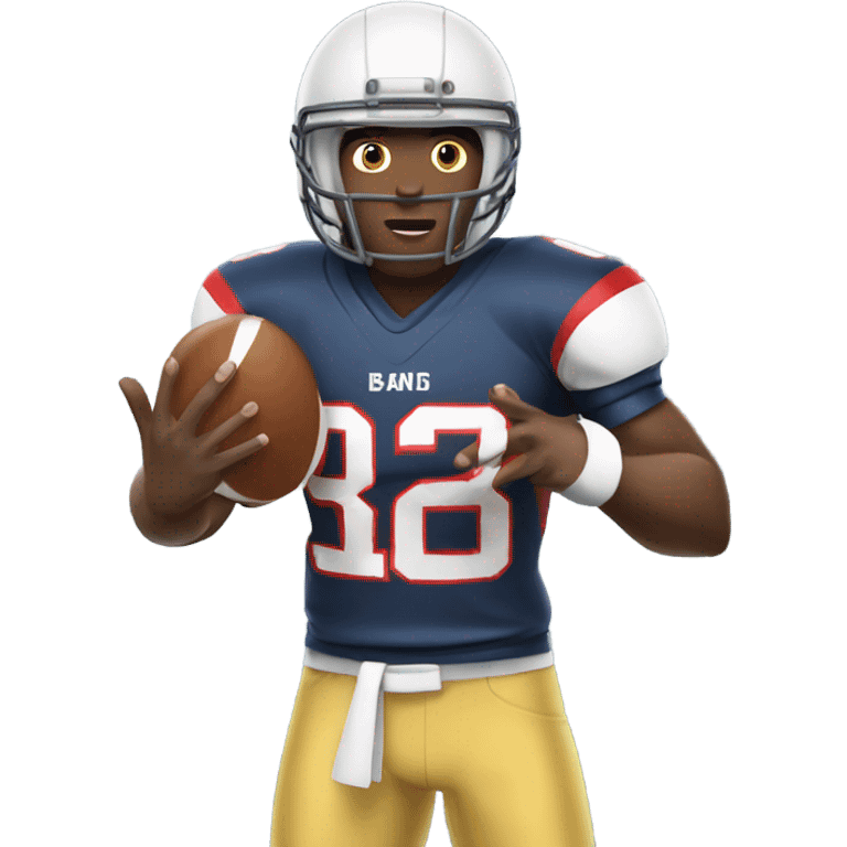 an american football player with an omelette emoji