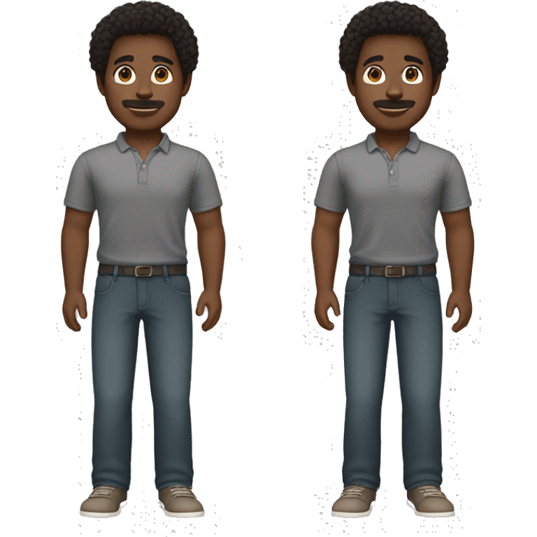 One full body black man blackish brownish 4c hair mid 20’s  emoji