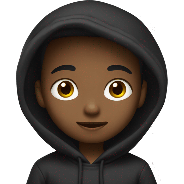 Lil boy with black hoodie  emoji