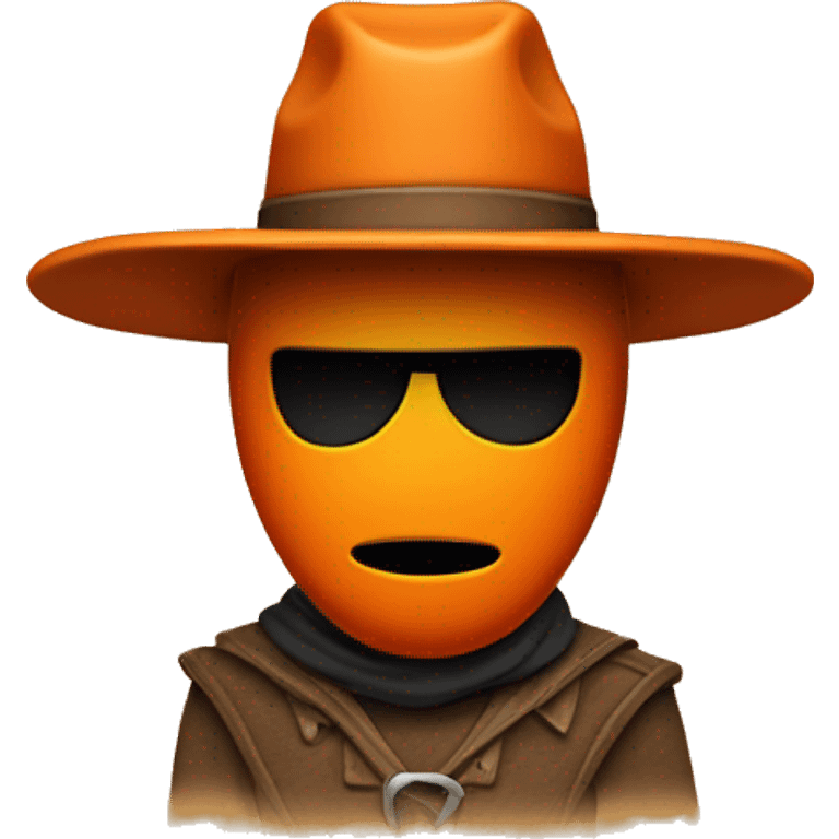 A orange stickmen with a hat which is not a cowboy hat but regular hat emoji