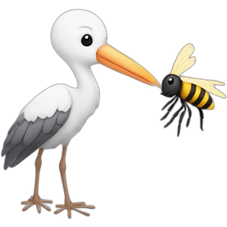 stork with a bee emoji