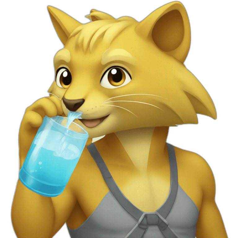 abra drinking water emoji