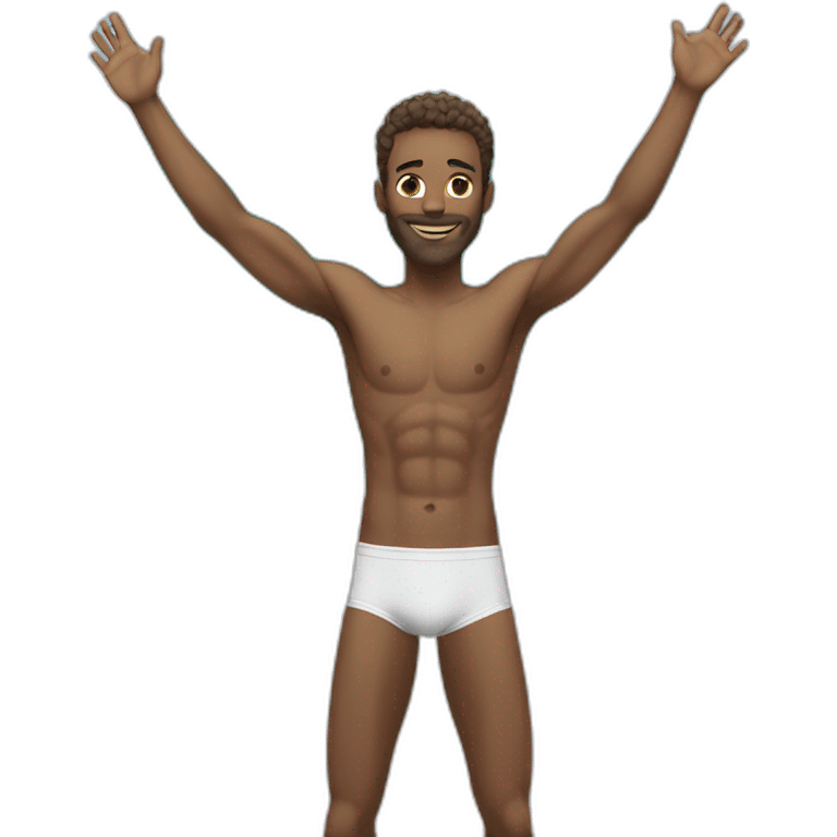 skinny speedo white men arms raised emoji