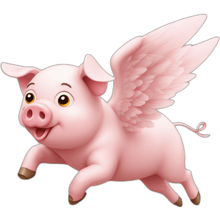 pig flying with wing emoji