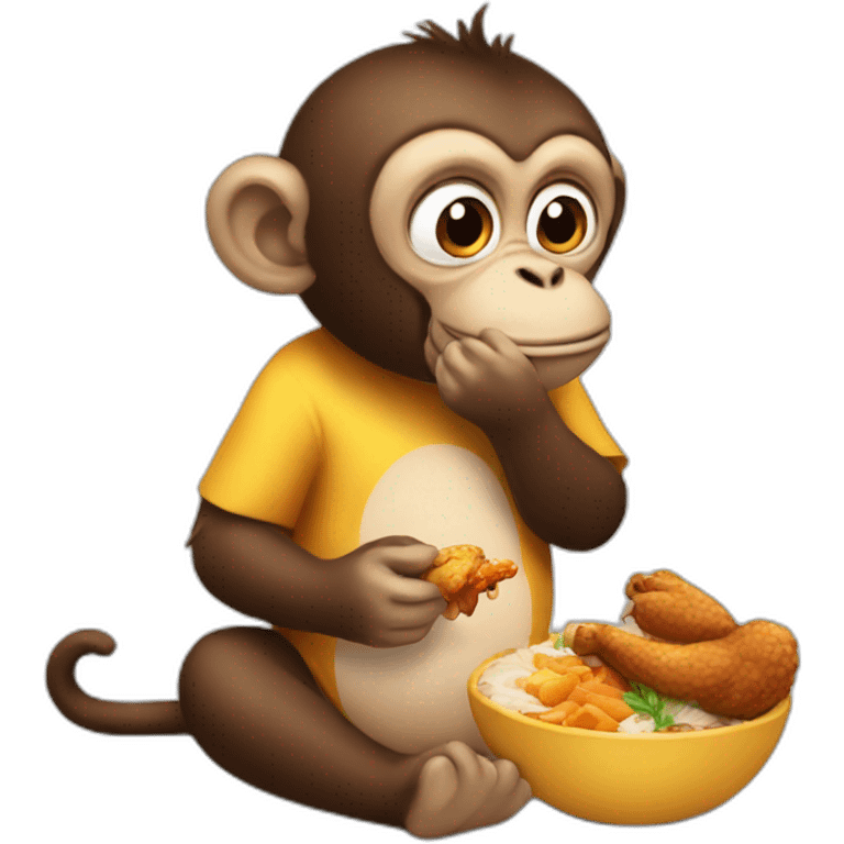 monkey eating chicken emoji