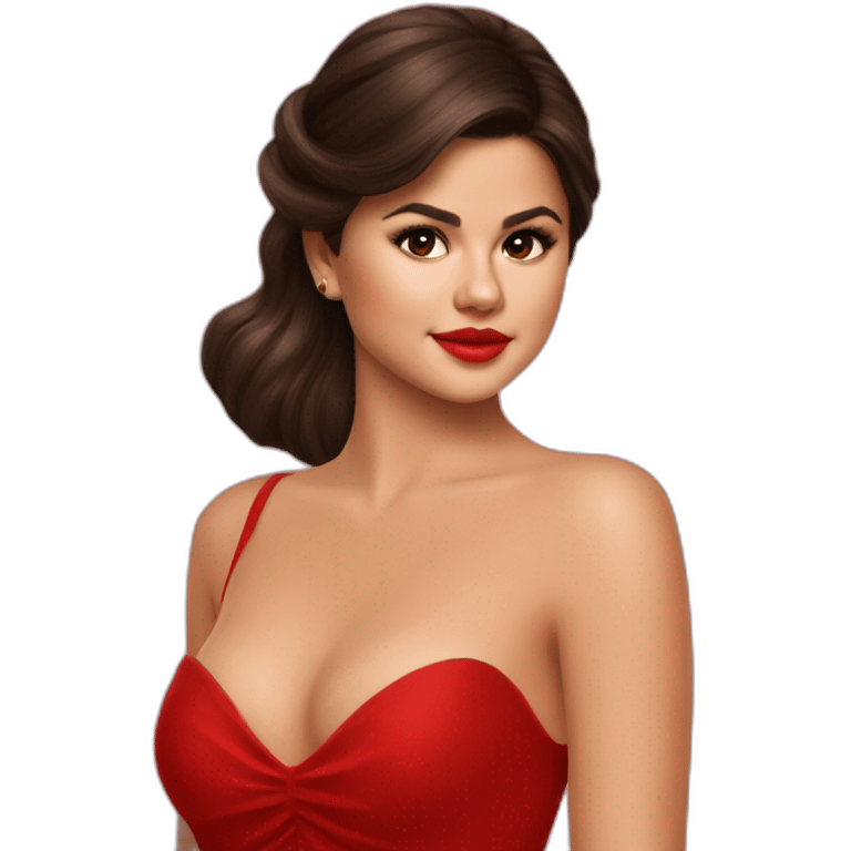 selena-gomez-sexy-red-dress emoji