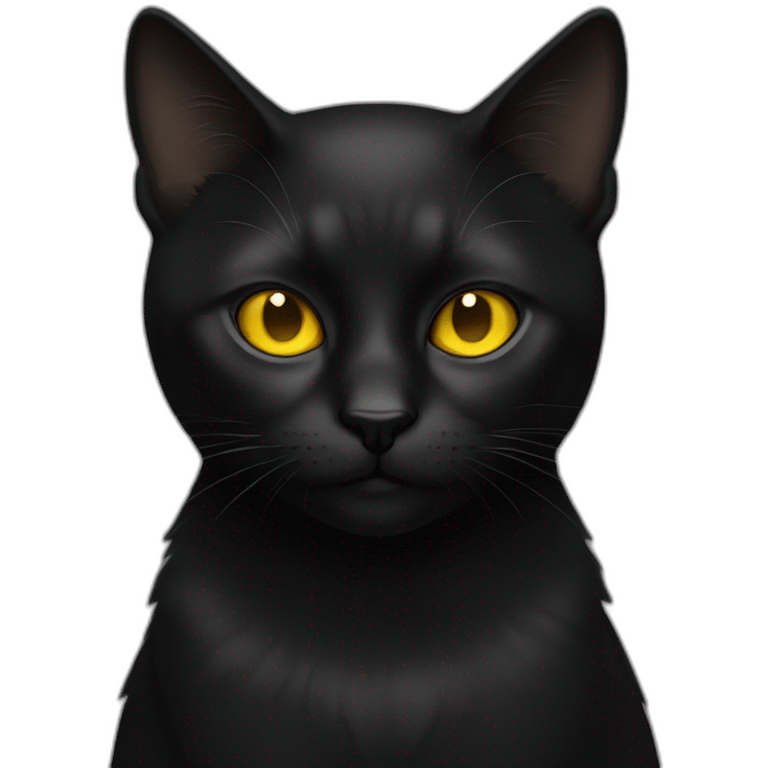 Face Black cat with yellow eye emoji