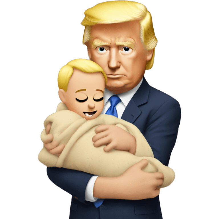 trump cuddling with babies emoji