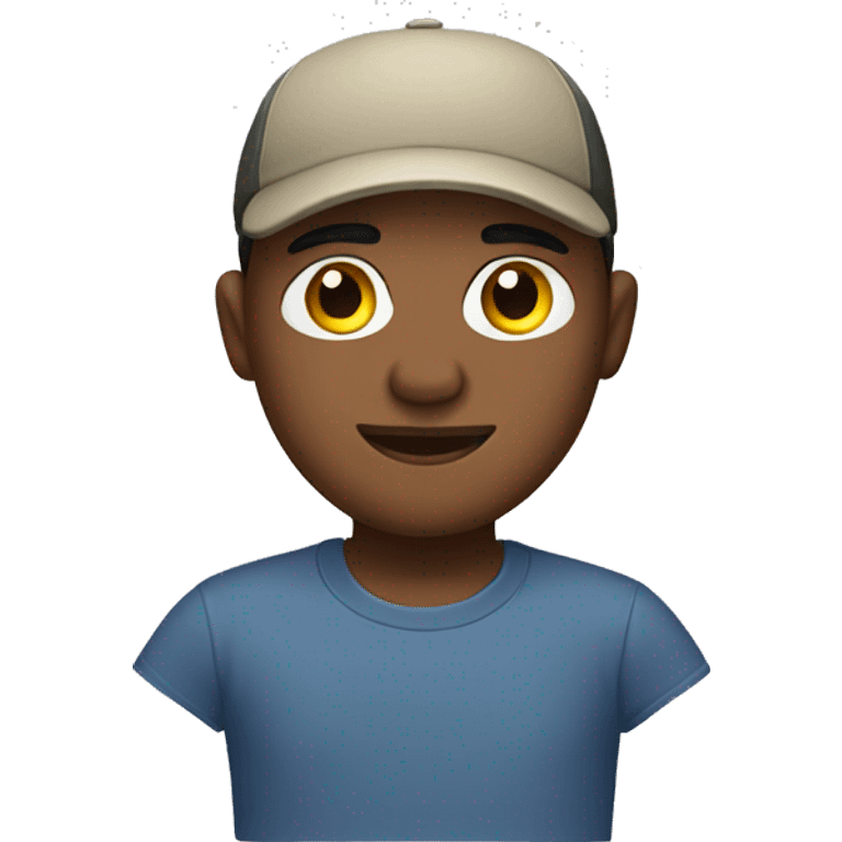 Man with cap and wearing t shirts emoji