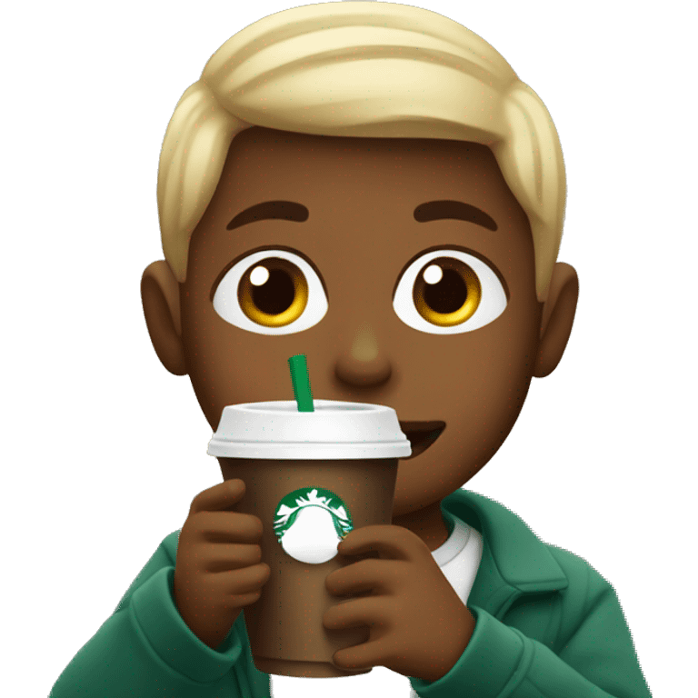 kid drinking starbucks emoji