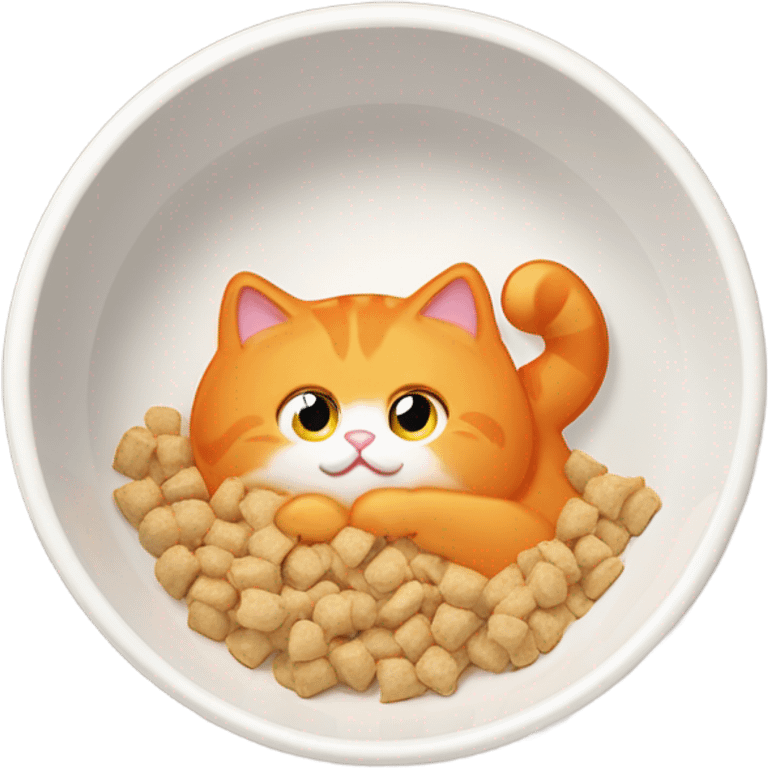 fat orange cat eating food  emoji