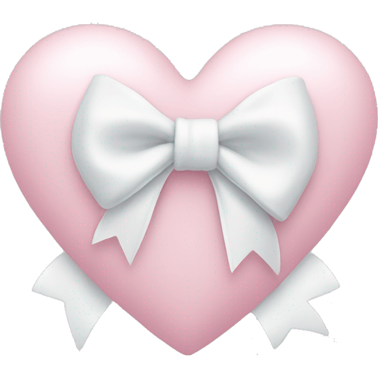 Pastel pink heart with white bow emoji