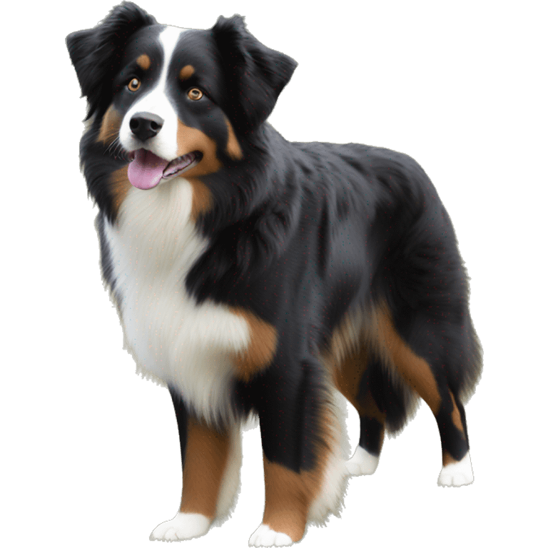 black tri australian shepherd full body emoji