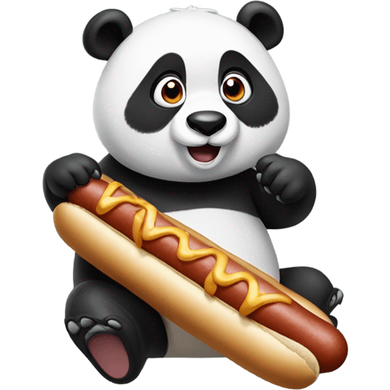 Panda eating hotdogs  emoji