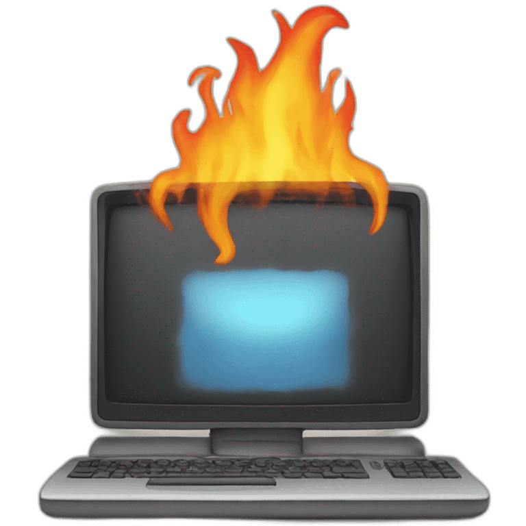 computer burning emoji