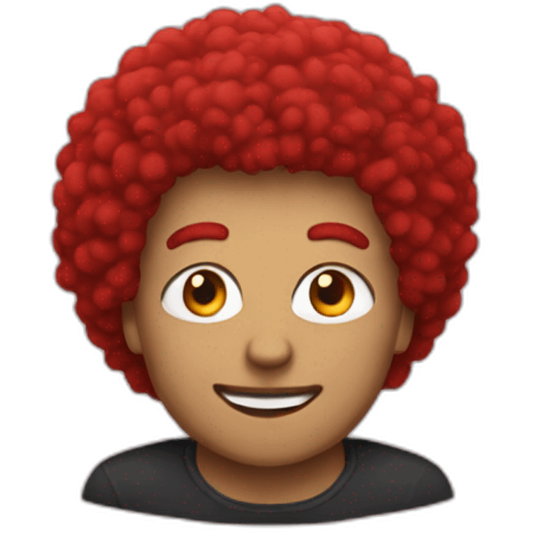 from with red afro emoji