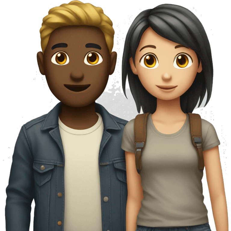 Generate an emoji of two friends boy and girl standing emoji