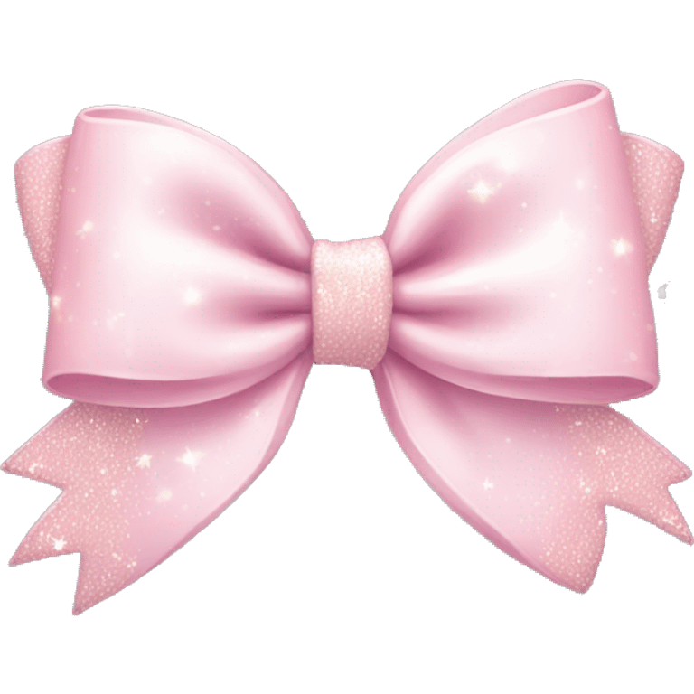 light baby pink bow with sparkles emoji