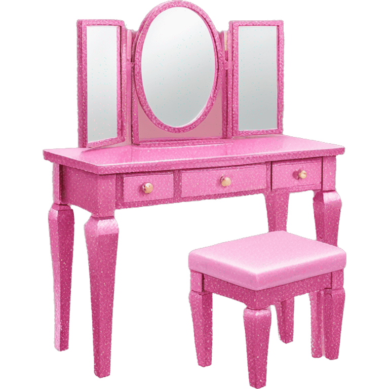 Pink glitter vanity table emoji