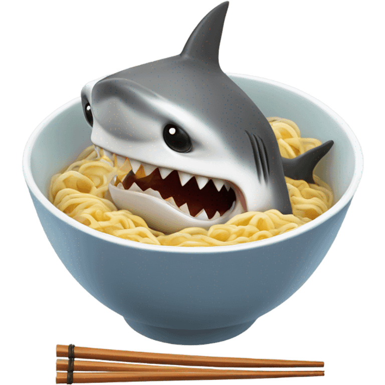 Shark eating ramen  emoji