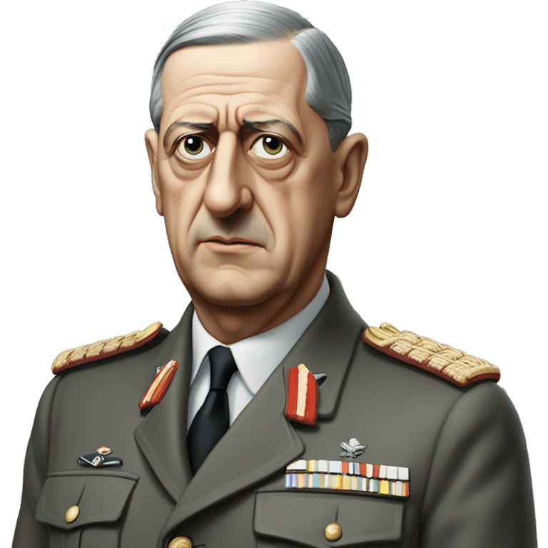 photorealistic serious Charles de Gaulle emoji