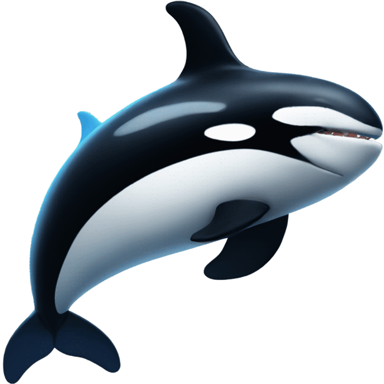 Orca wearing a blue football jersey with muscles  emoji