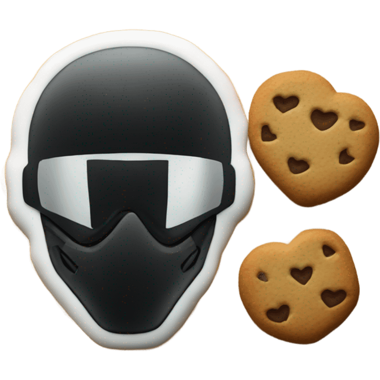 cookie heart with black motorbike  emoji