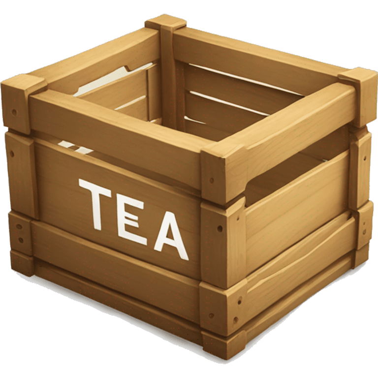 Wooden Crate that says "TEA" with big letters on it emoji