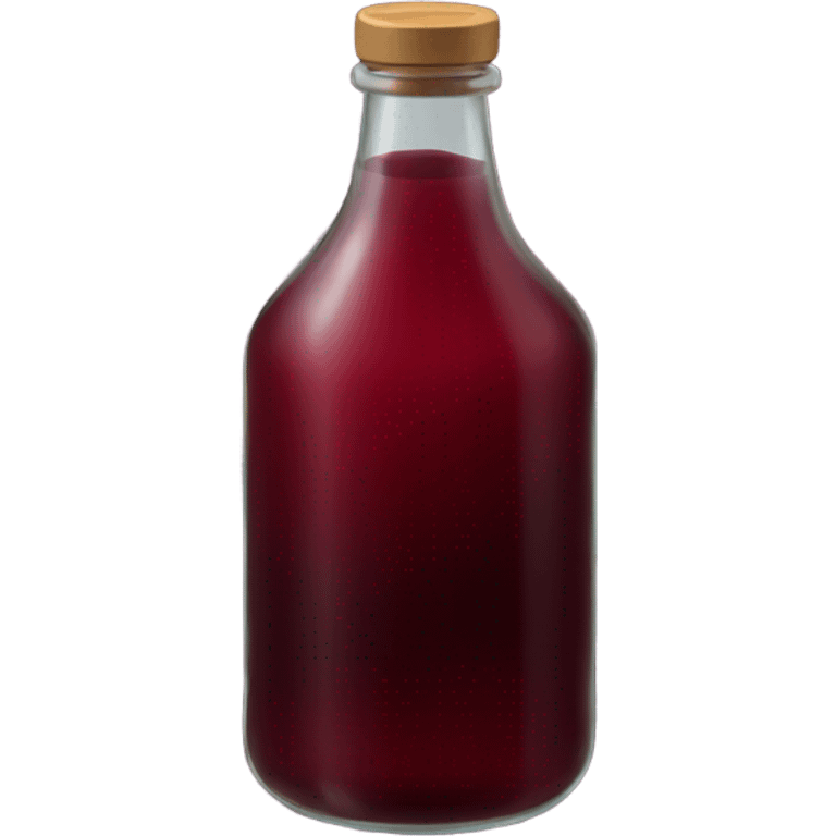 old glass bottle with dark red liquid emoji