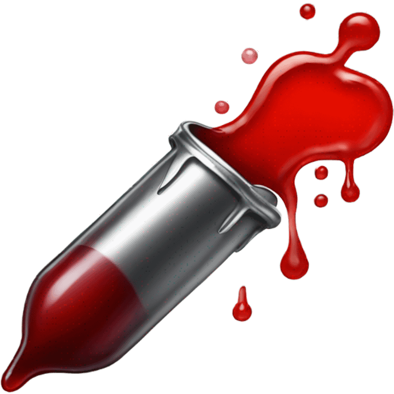 Bullet dripping in thin red liquid emoji