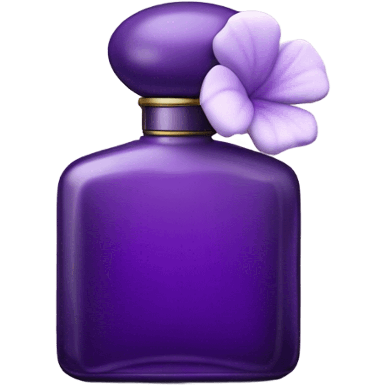 Aesthetic view of violet gardenias with a classic violet perfume bottle.
 emoji