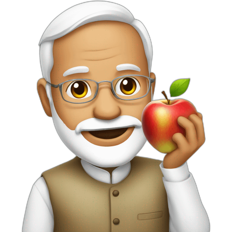 modi with apple emoji