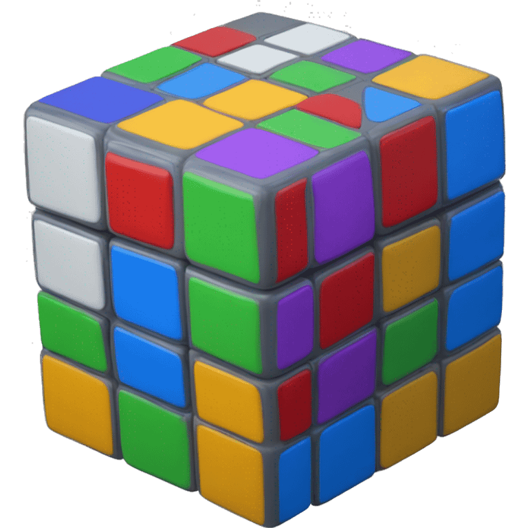 A solved 3x3 rubik's cube emoji