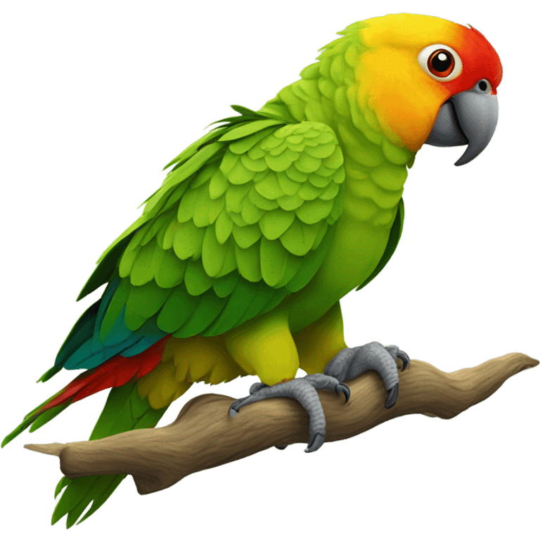 double yellow headed amazon parrot red eyes  emoji