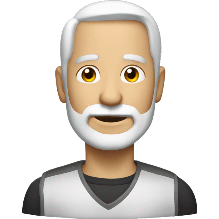 mature man with silver.white buzzed haircut & a goatee emoji