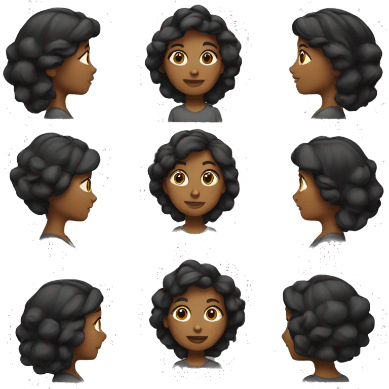 mujer pelo negro largo  emoji