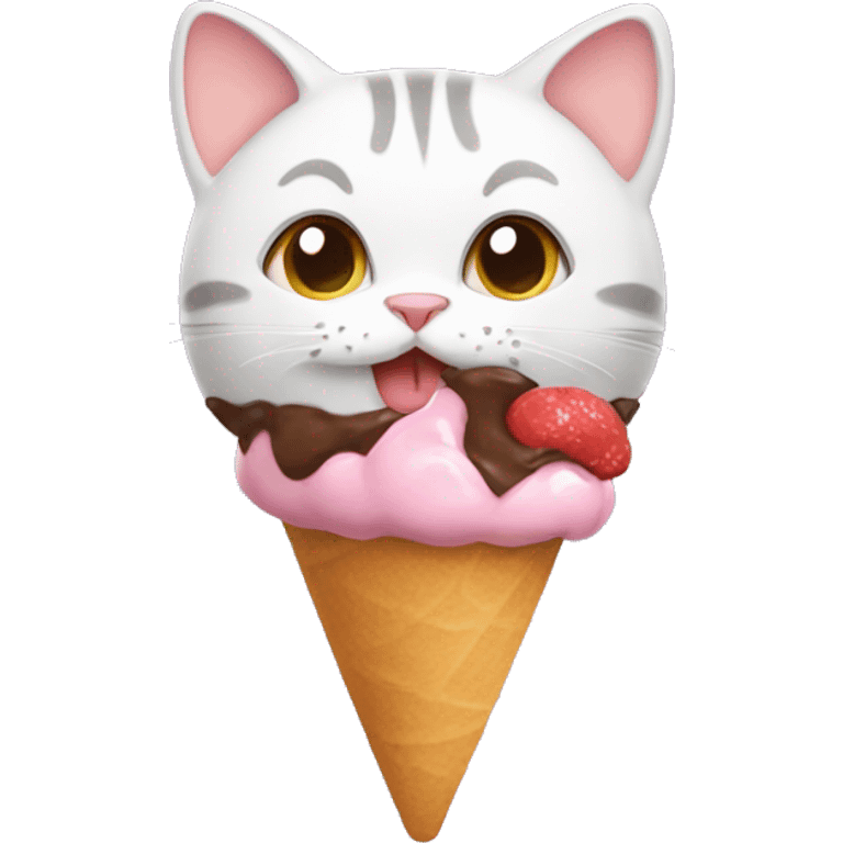 cat with icecream emoji