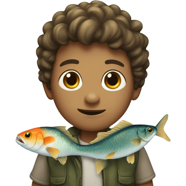 Boy with fish emoji