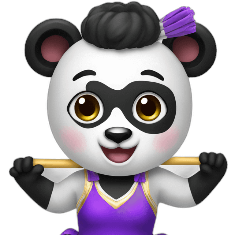 Panda play majorettes emoji