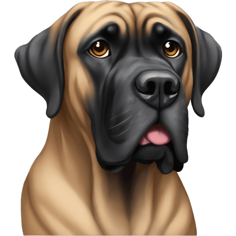 Black English mastiff, tan brindle emoji