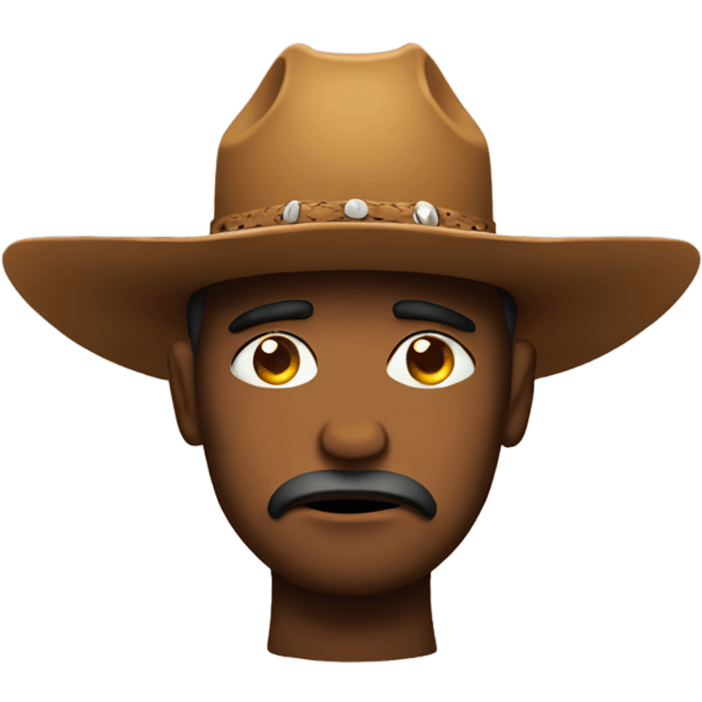 sad face with cowboy hat emoji