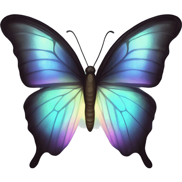 Dark iridescent butterfly glowing emoji