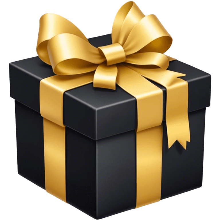 black gift box with gold ribbon emoji