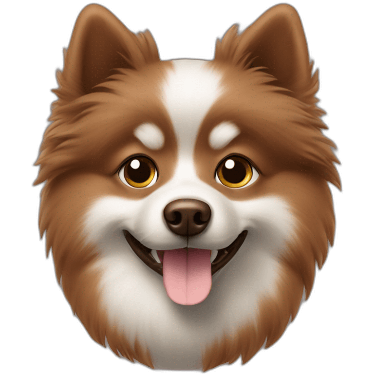 Spitz dog chocolate brown hairy without white color emoji