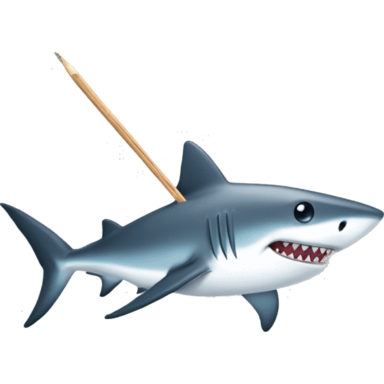 Shark with toothpick emoji