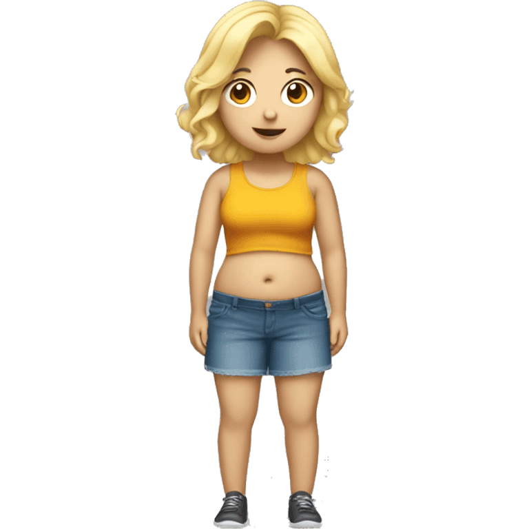 blond girl with big belly emoji