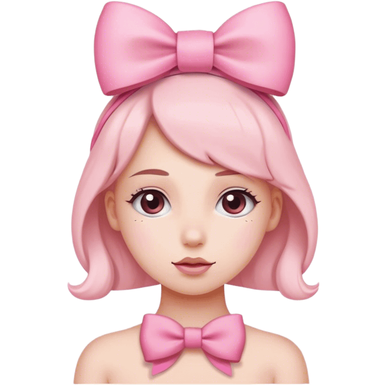 Girl with a pink bow on her head emoji