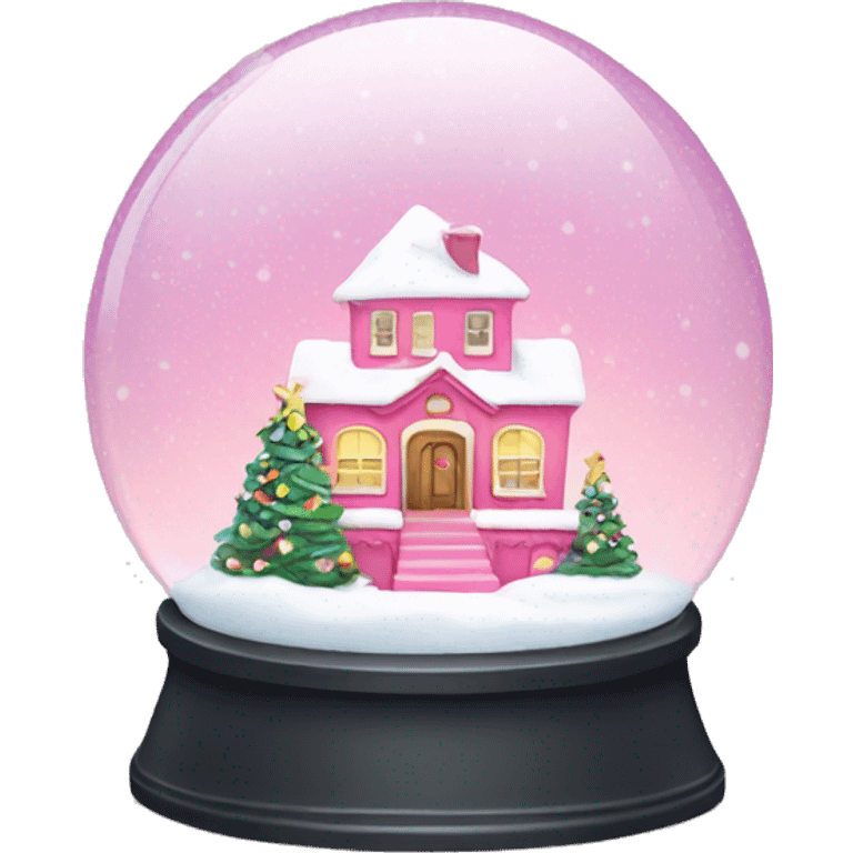 Pink Christmas snow globe emoji